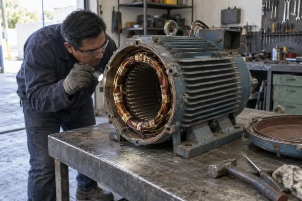 Motor eléctrico preparado para revisión de embobinado en Tlaxcala Motor eléctrico preparado para revisión de embobinado en Tlaxcala